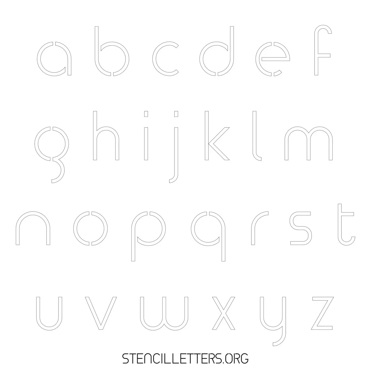 Free Printable Lowercase Letter Stencils Design Style 6 Elegant