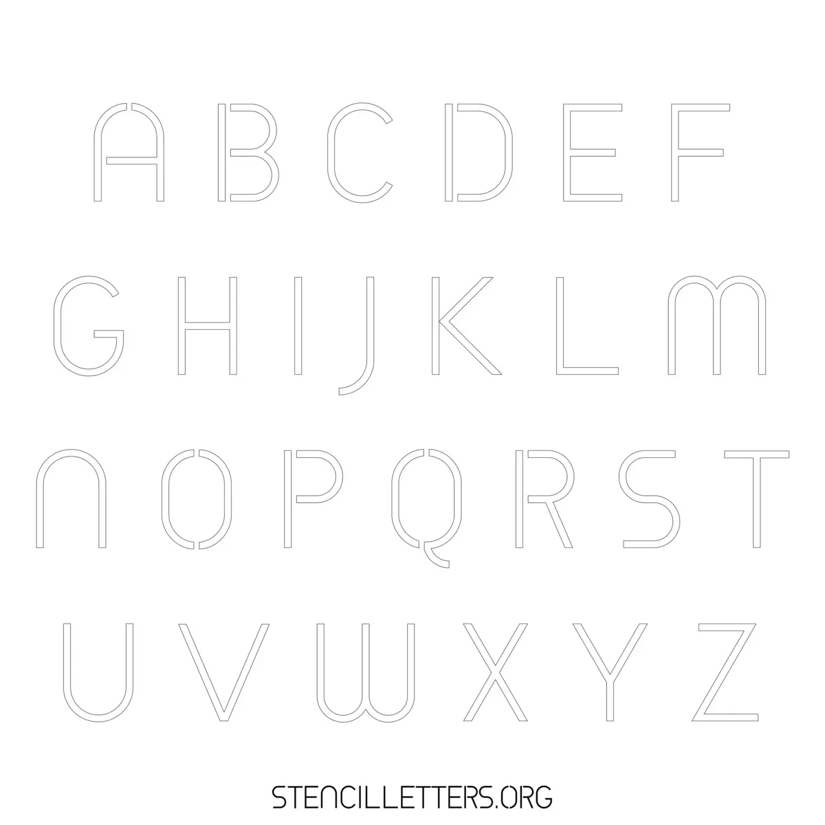 Free Printable Uppercase Letter Stencils Design Style 6 Elegant