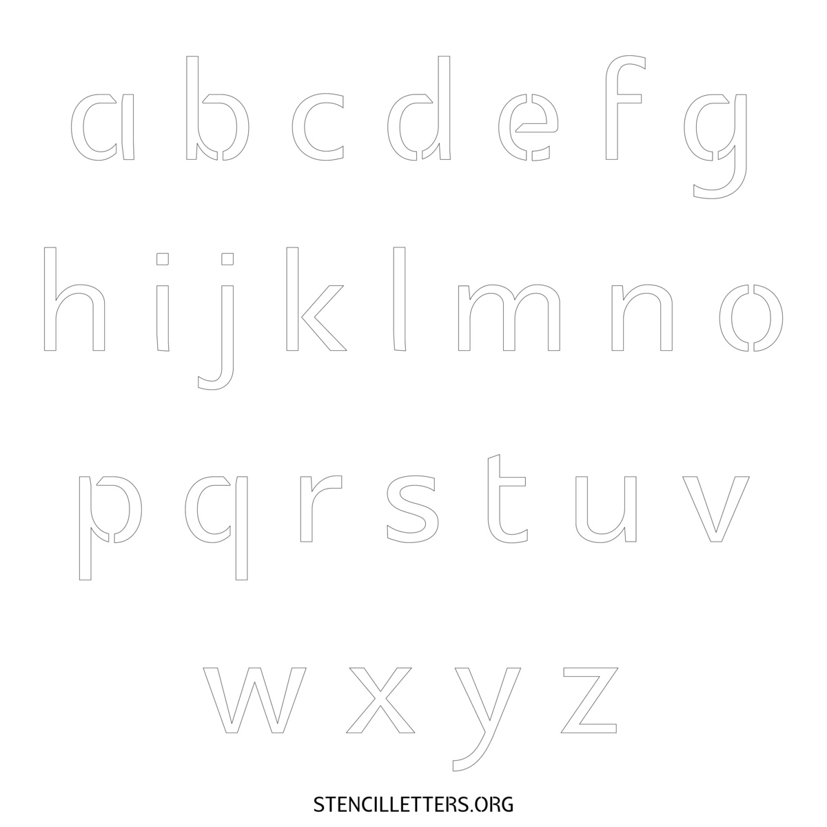 Free Printable Lowercase Letter Stencils Design Style 7 Elegant 