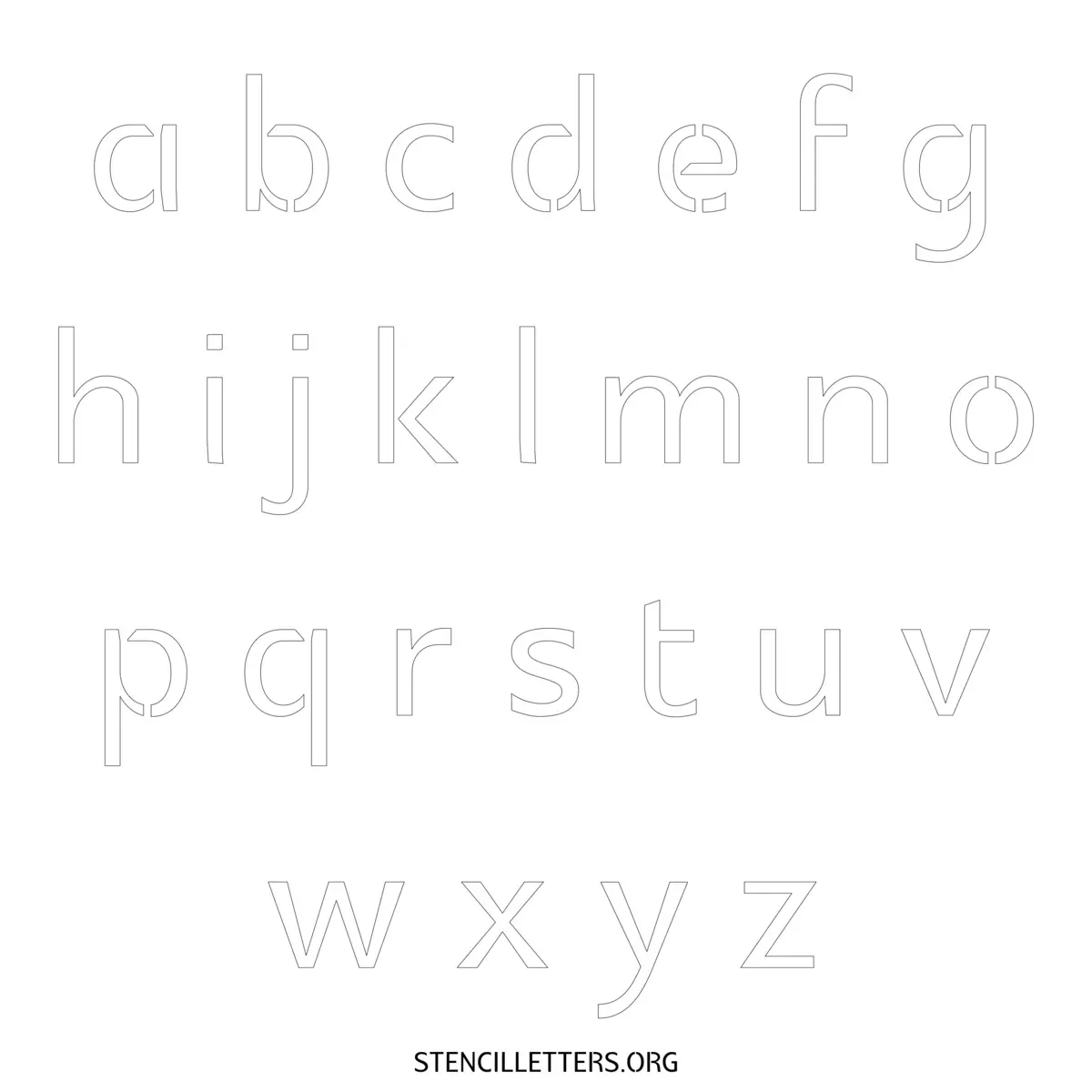 Free Printable Lowercase Letter Stencils Design Style 7 Elegant