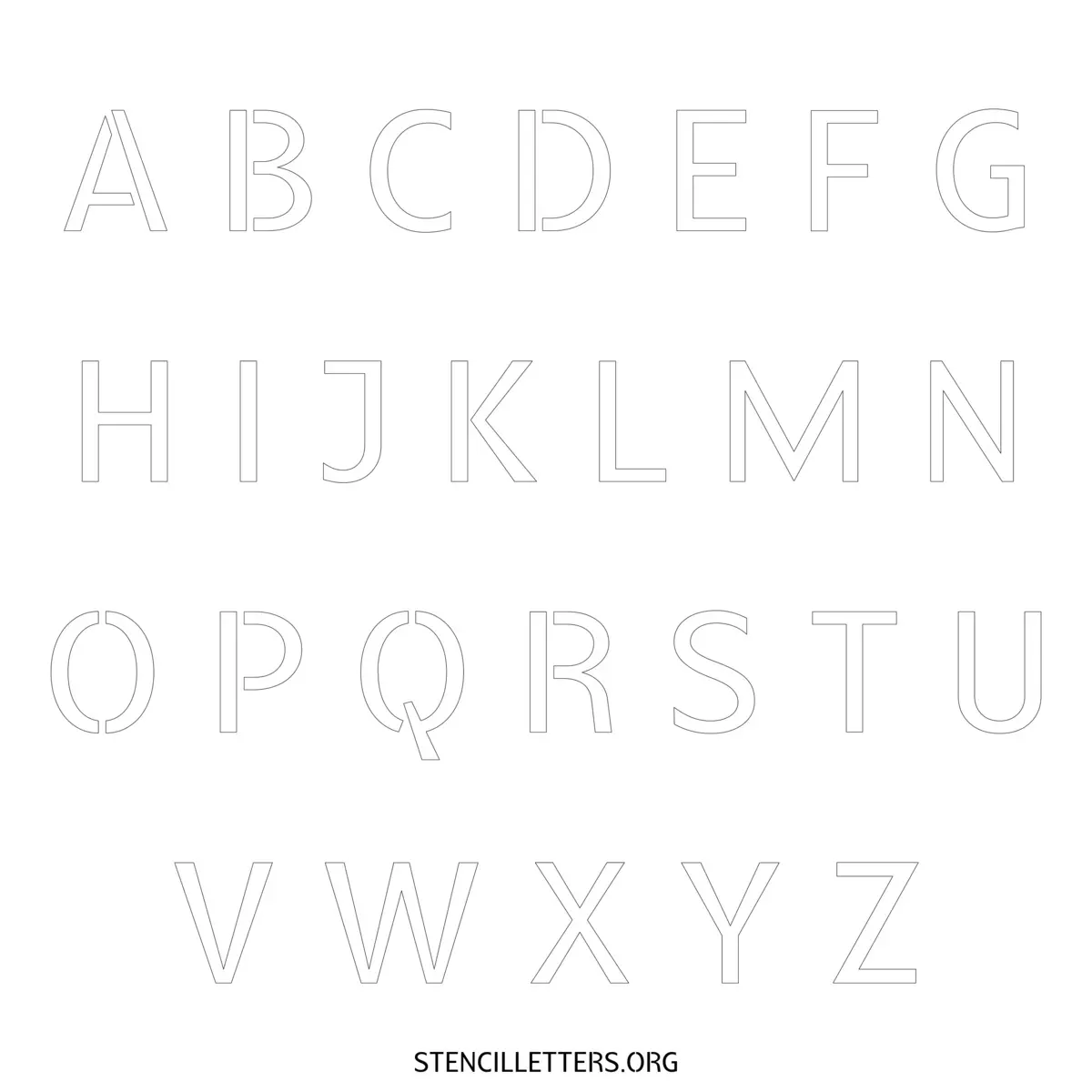 Free Printable Uppercase Letter Stencils Design Style 7 Elegant