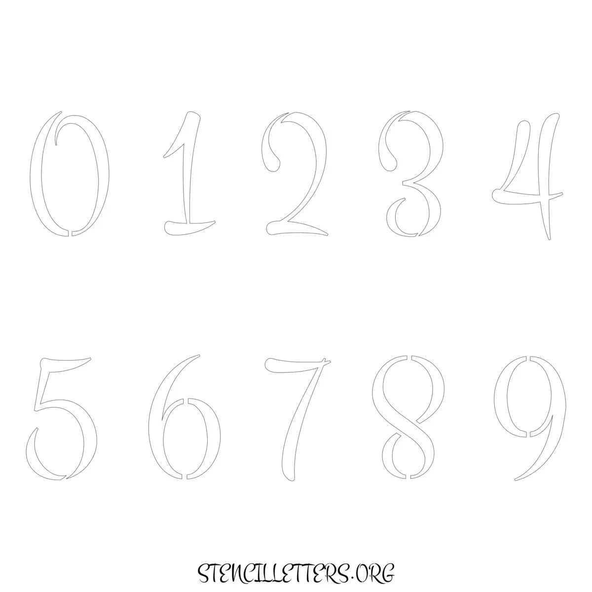 Free Printable Numbers Stencils Design Style 8 Elegant