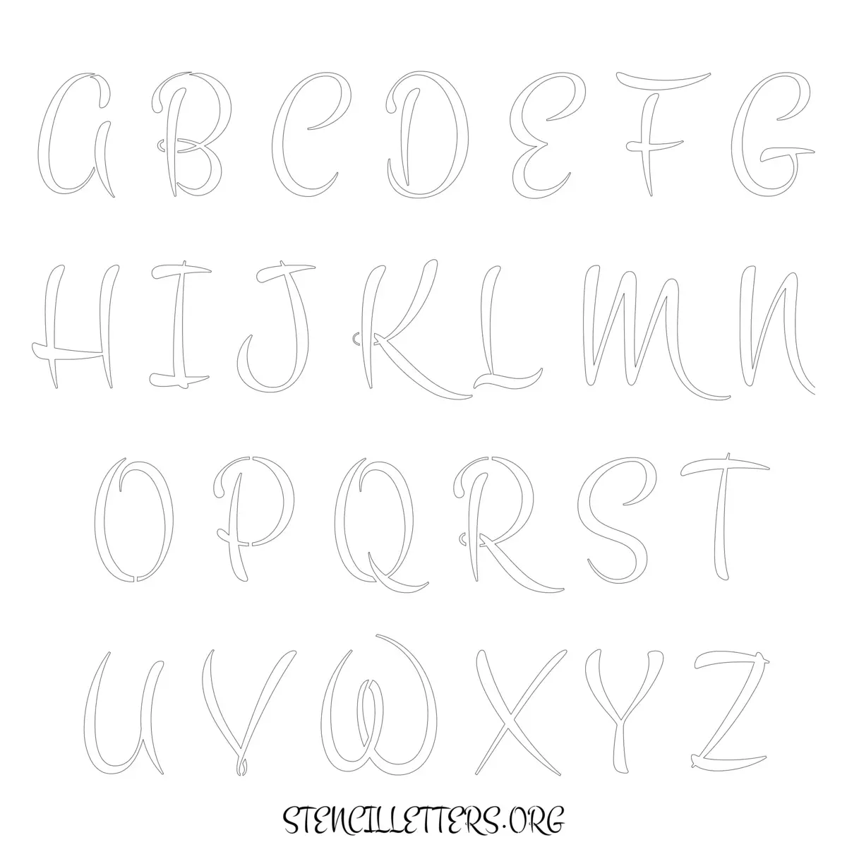 Free Printable Uppercase Letter Stencils Design Style 8 Elegant