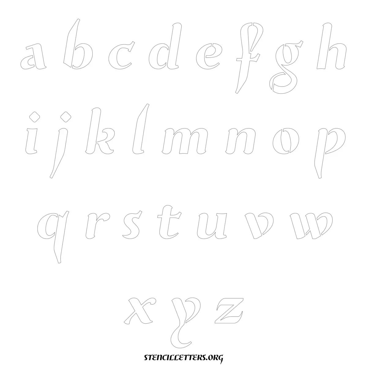 Free Printable Lowercase Letter Stencils Design Style 9 Elegant