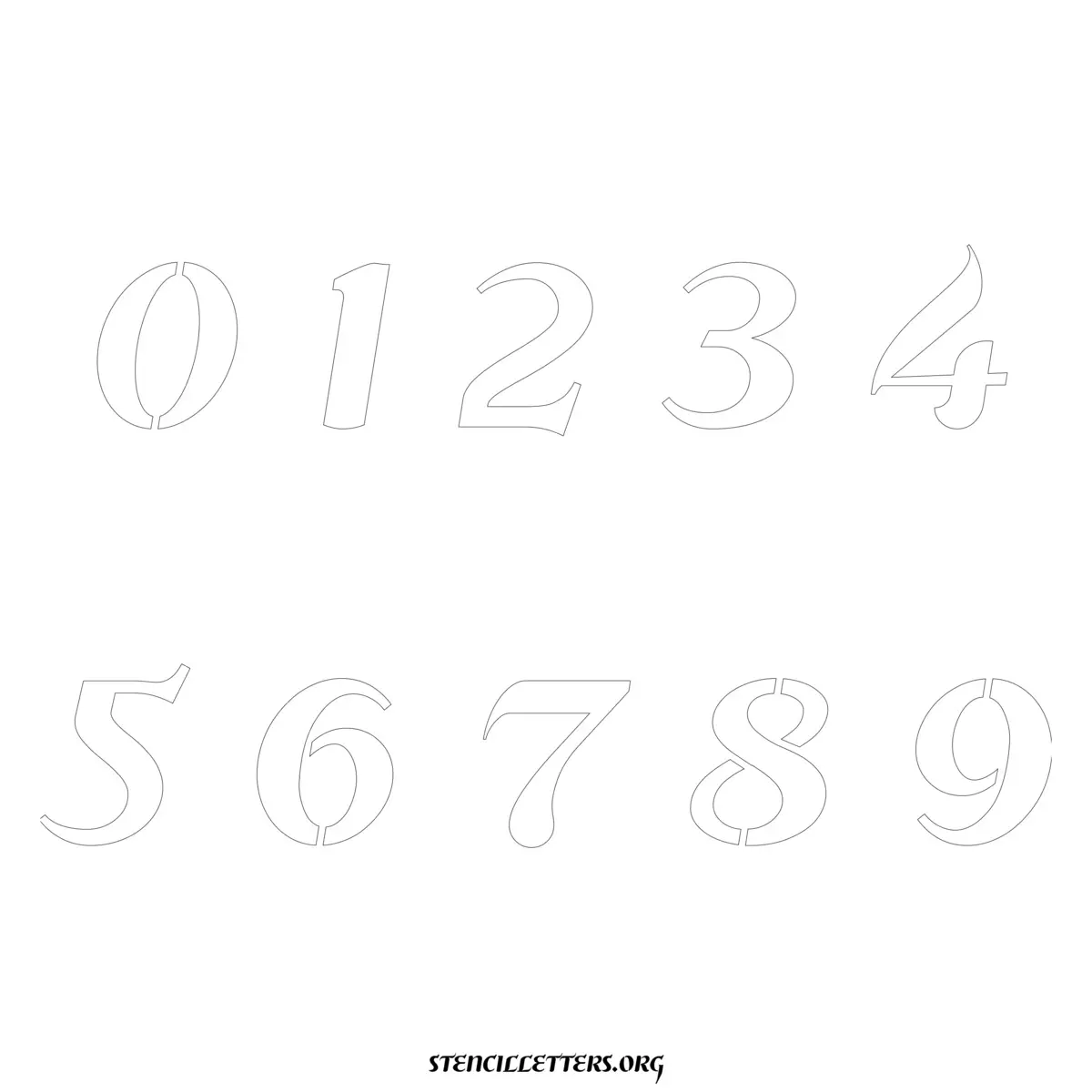 Free Printable Numbers Stencils Design Style 9 Elegant