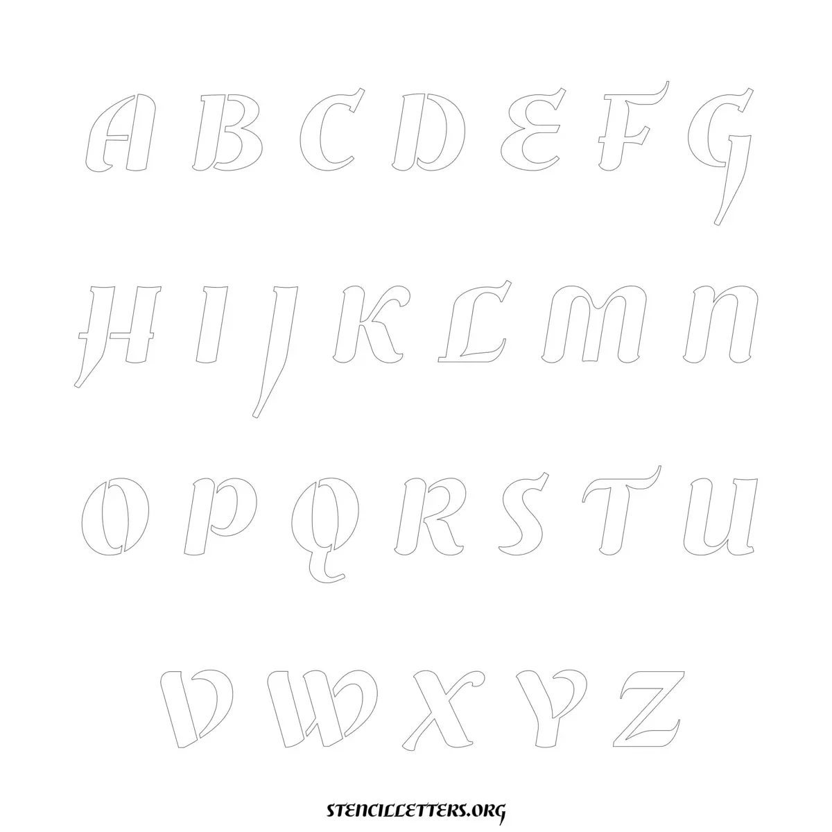 Free Printable Uppercase Letter Stencils Design Style 9 Elegant