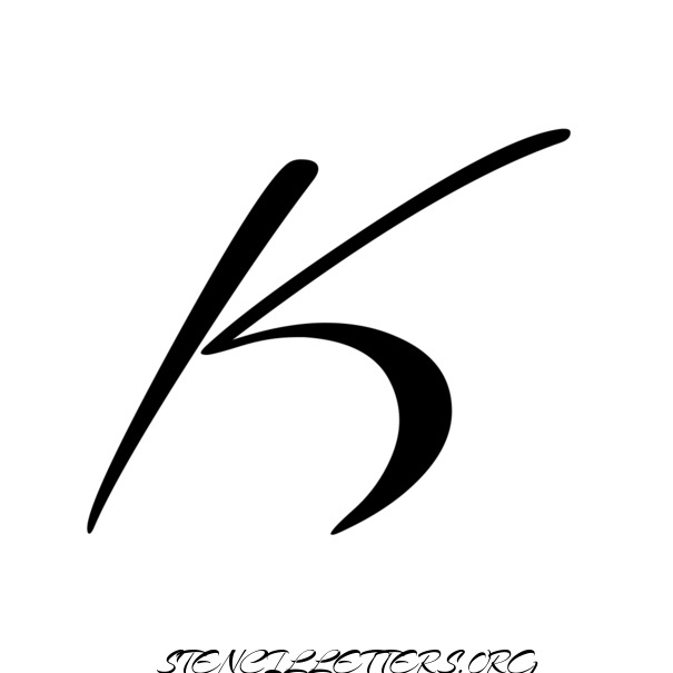 Brushed Cursive Free Printable Letter Stencils with Outline Cutout ...