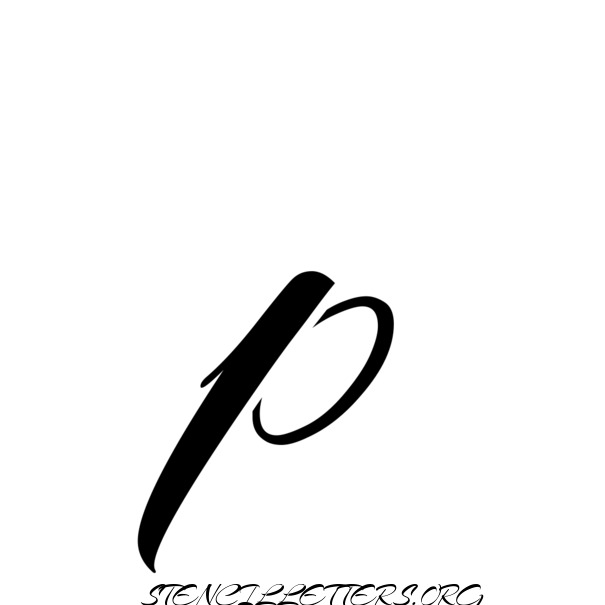 Brushed Cursive Free Printable Letter Stencils with Outline Cutout ...