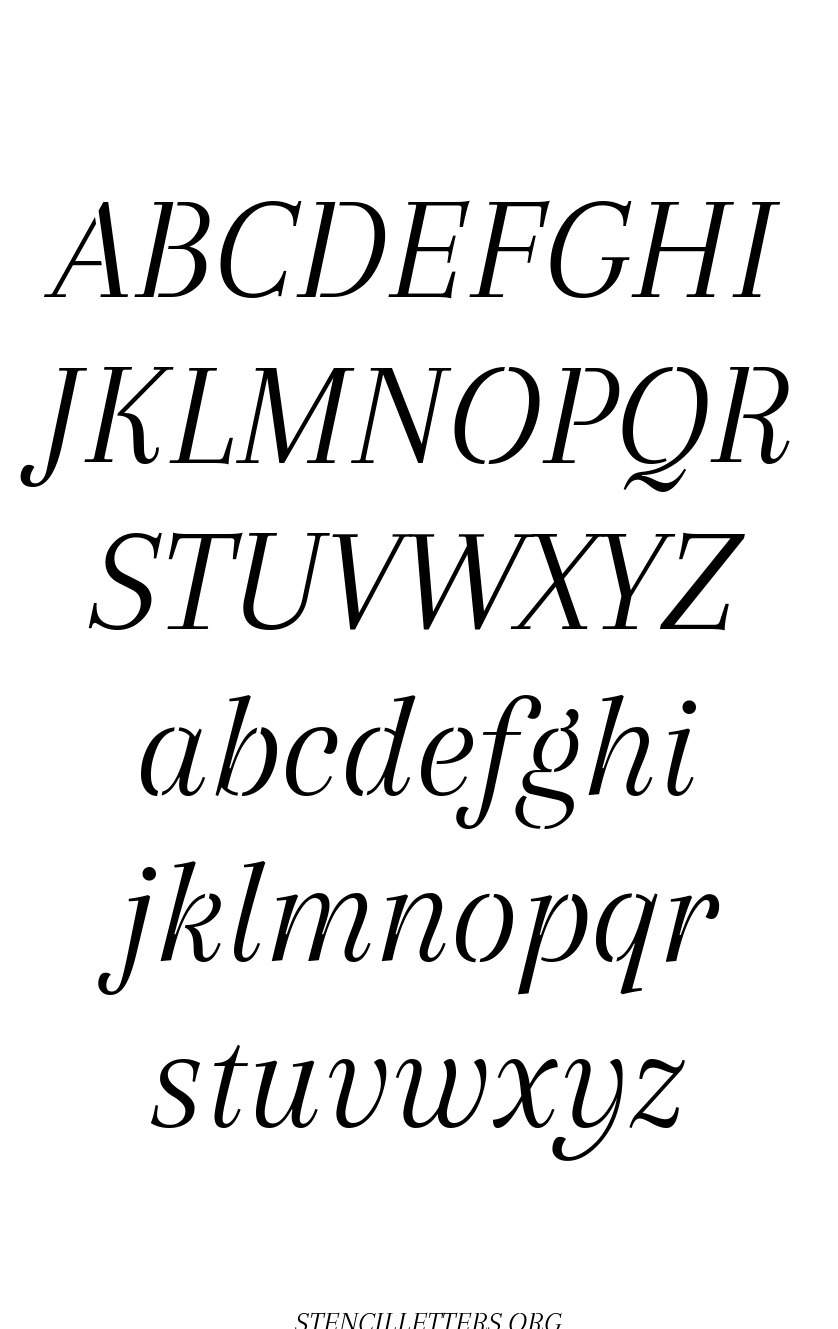 Classic Italic Free Printable Letter Stencils With Outline Cutout