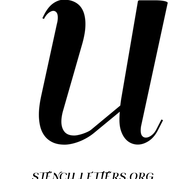 Deco Style Italic Free Printable Letter Stencils with Outline Cutout ...