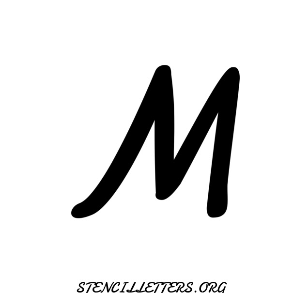 Display Script Cursive Free Printable Letter Stencils with Outline ...
