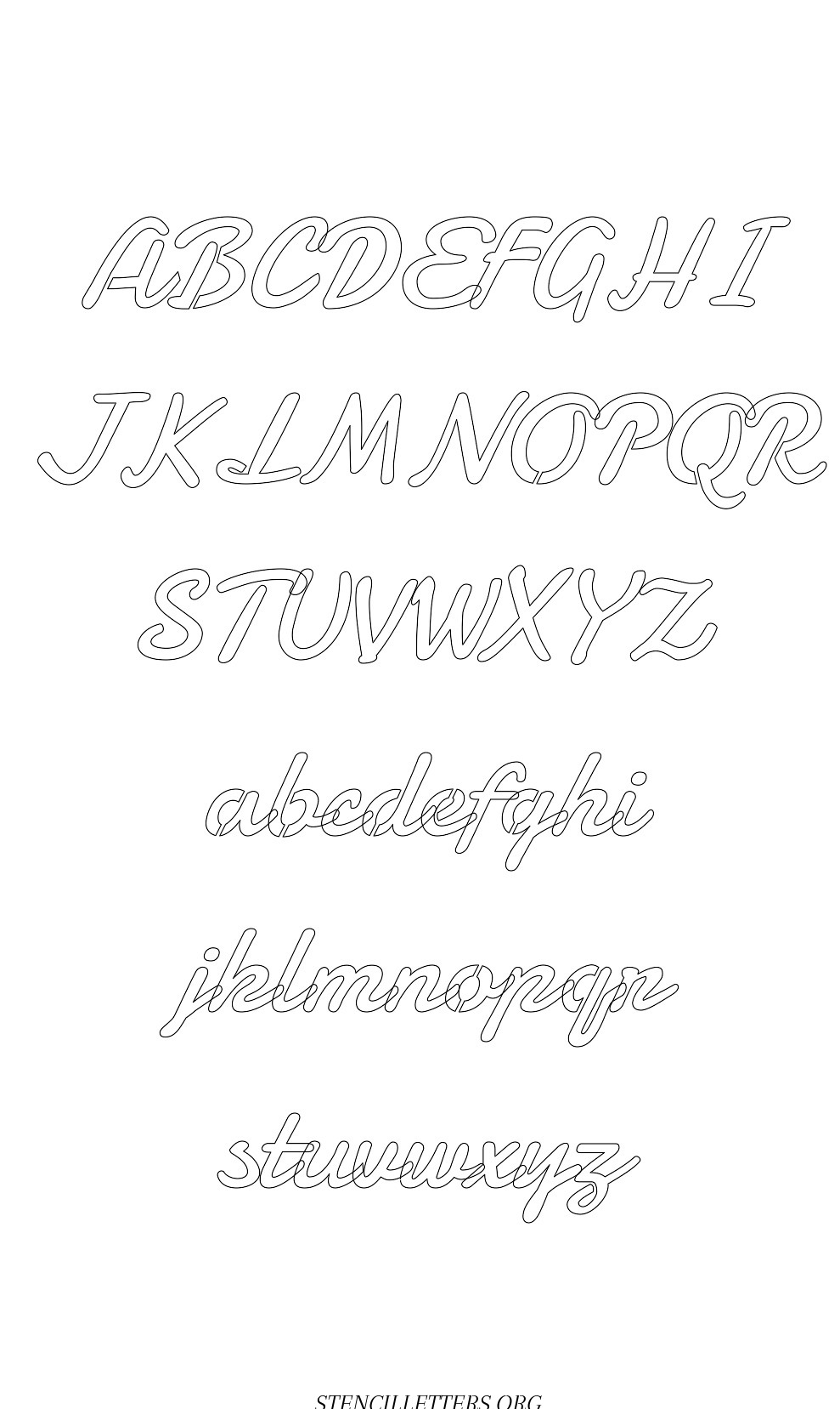 Display Script Cursive Free Printable Letter Stencils with Outline ...