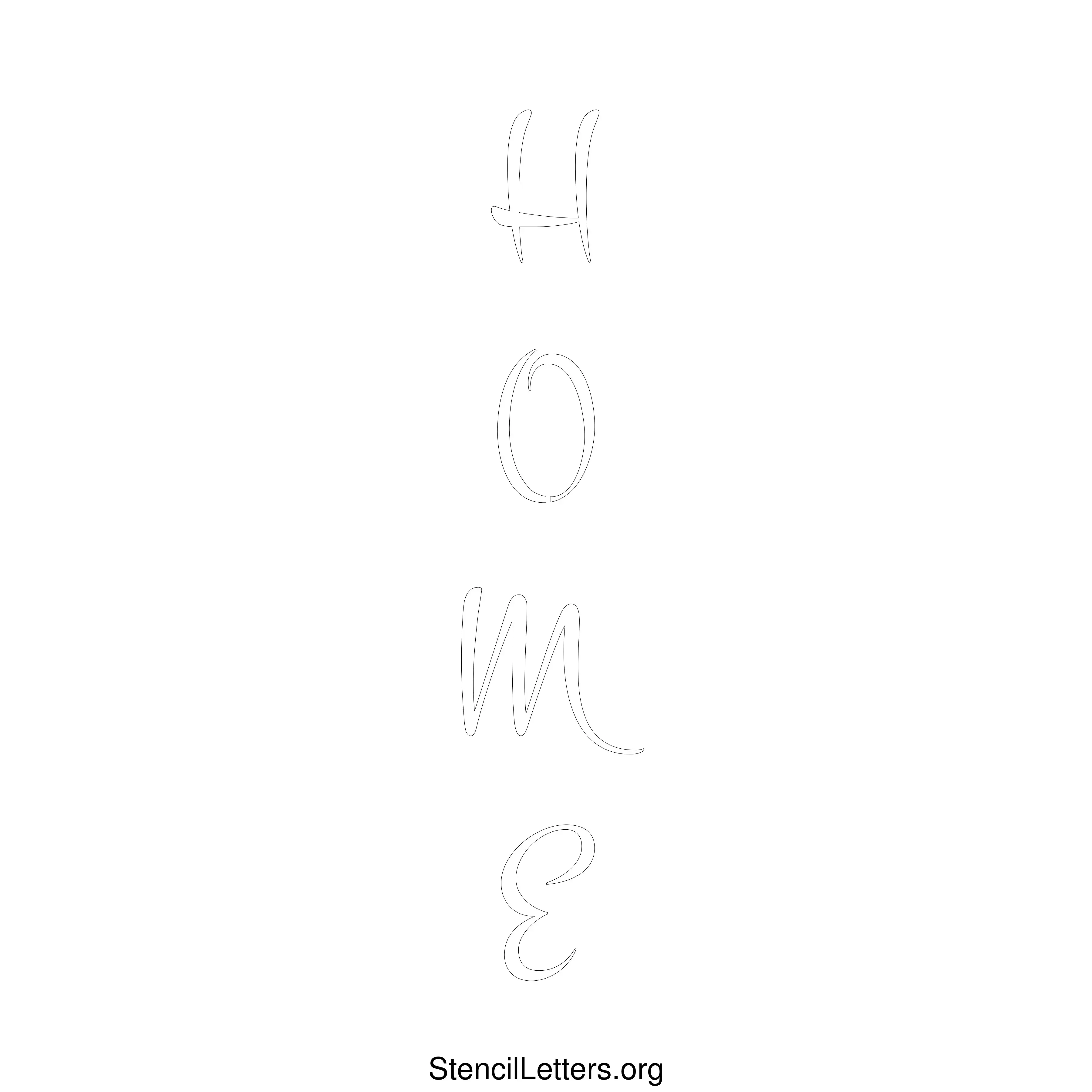 Home Stenciling Template - 12x12 Inch DIY Printable Craft Letter Stencils