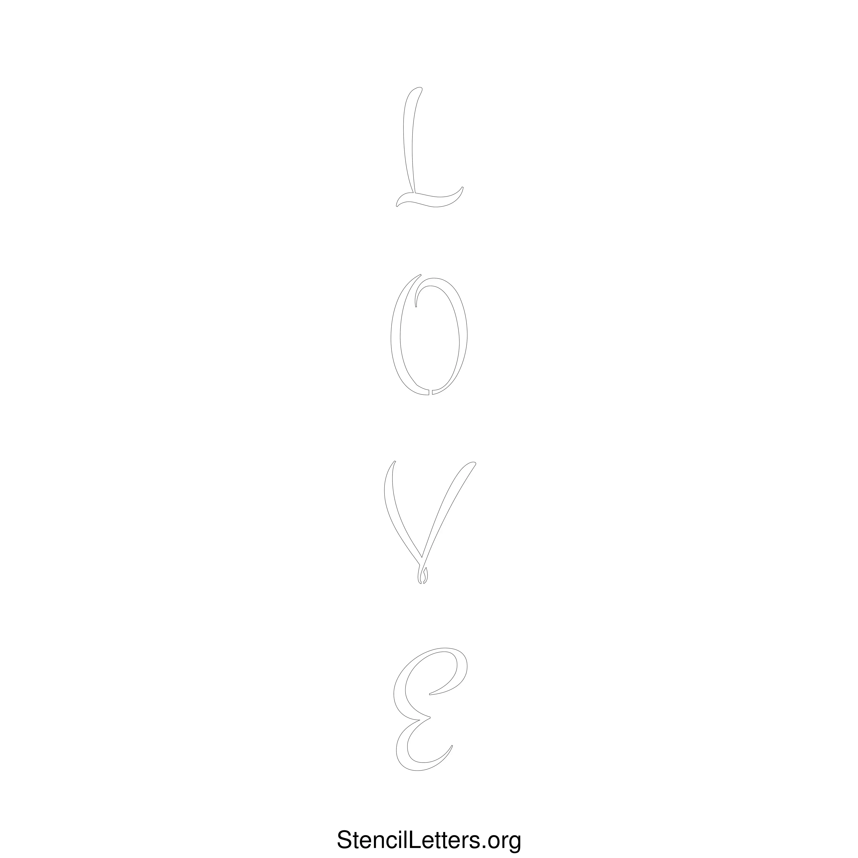 Love Stenciling Template - 12x12 Inch DIY Printable Craft Letter Stencils
