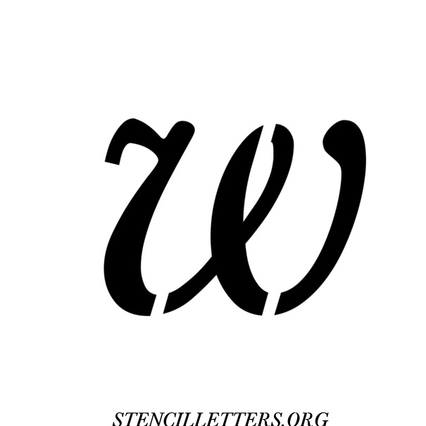 Formal Italic Free Printable Letter Stencils with Outline Cutout ...