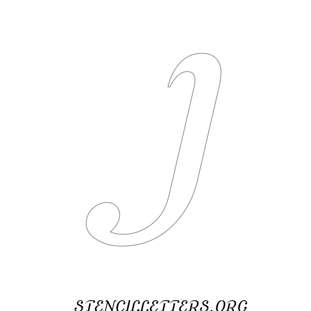 Grand Ornamental Cursive Free Printable Letter Stencils with Outline ...