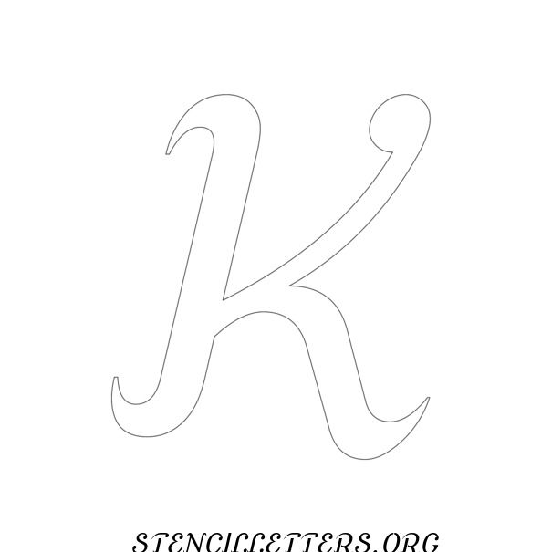 Grand Ornamental Cursive Free Printable Letter Stencils with Outline ...