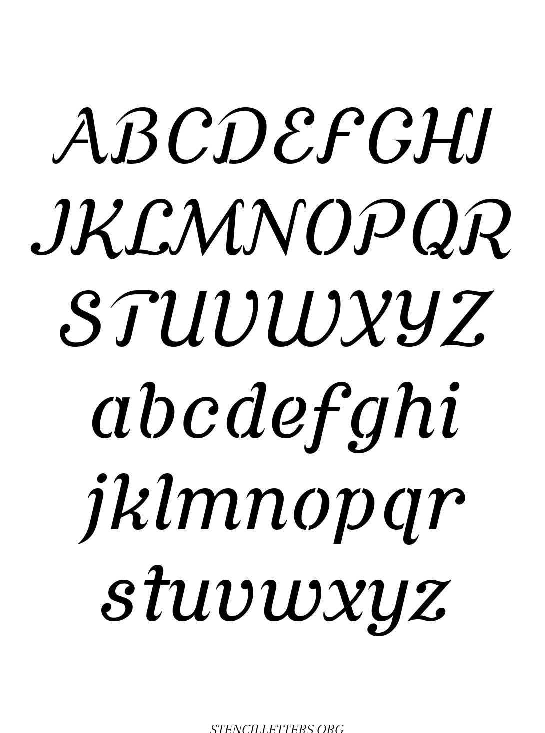 Grand Ornamental Cursive free printable letter stencils