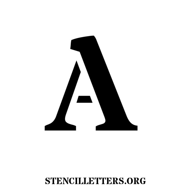 Simple Serif Free Printable Letter Stencils with Outline Cutout Letters ...