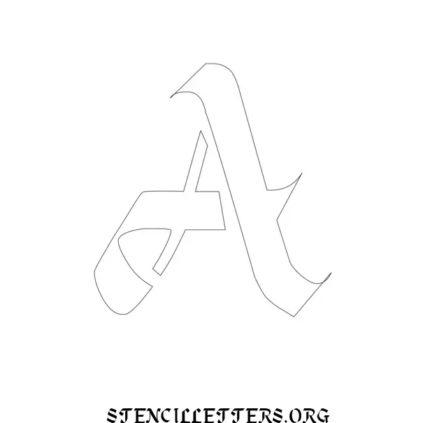 Victorian Gothic Calligraphy Free Printable Letter Stencils with Outline  Cutout Letters - Stencil Letters Org