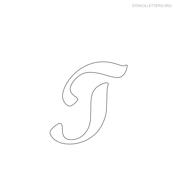 Stencil Letter Cursive T