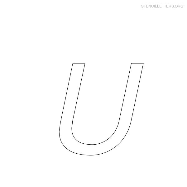 Stencil Letter Italic U