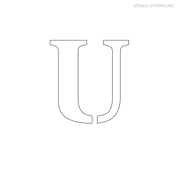 Stencil Letter Uppercase U