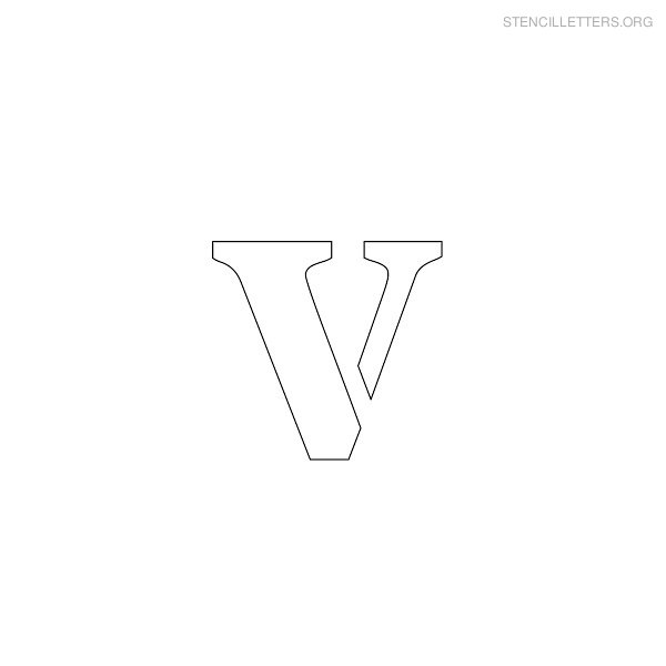 Stencil Letter Lowercase V