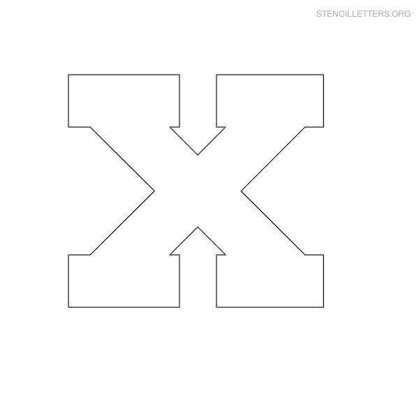 Stencil Letter Block X