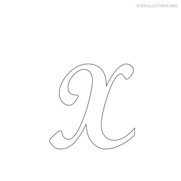 Stencil Letter Cursive X