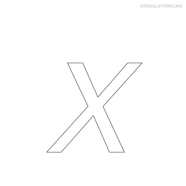 Stencil Letter Italic X