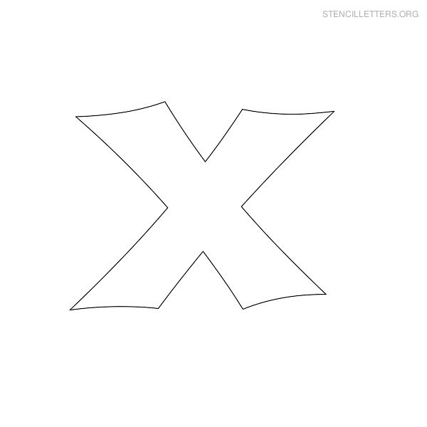 Stencil Letter Japanese X