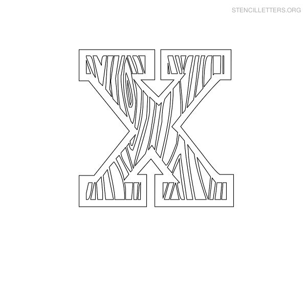 Stencil Letter Wooden X