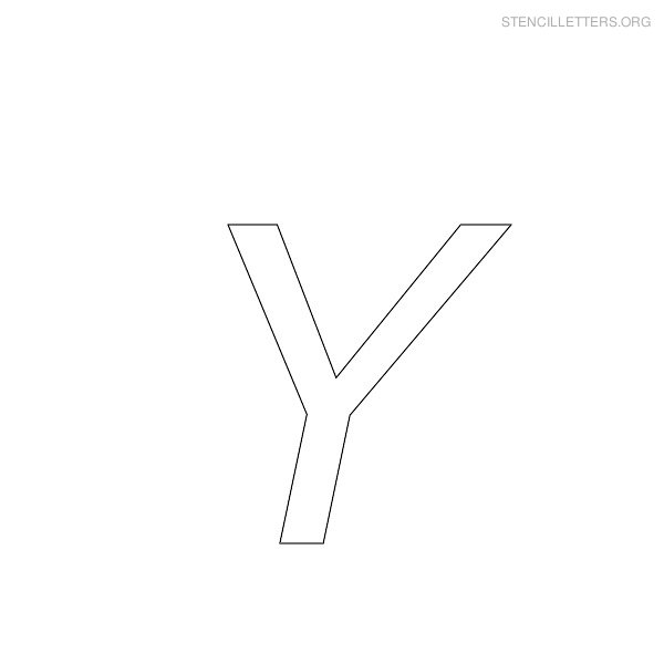 Stencil Letter Italic Y