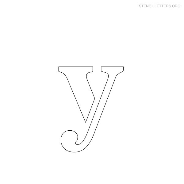 Stencil Letter Lowercase Y