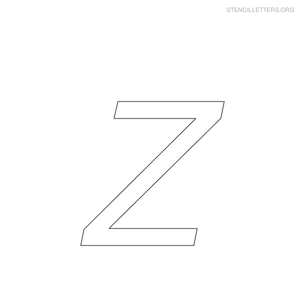 Stencil Letter Italic Z