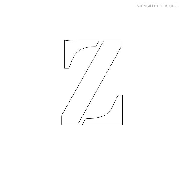 Stencil Letter Uppercase Z
